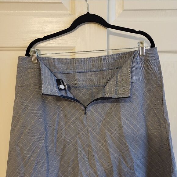 NWOT First Option grey/blue plaid midi skirt - Picture 7 of 7